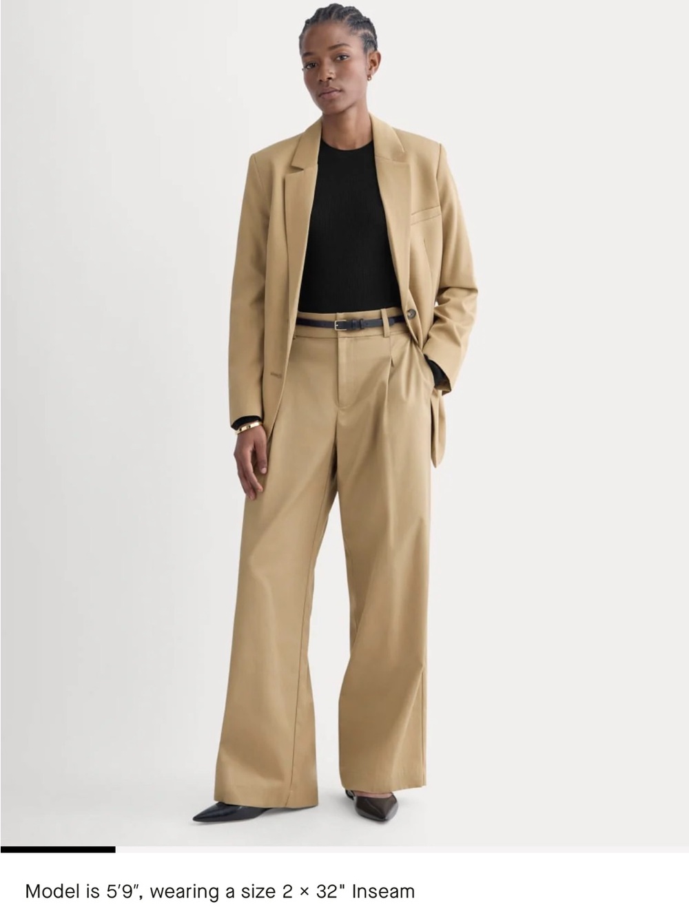 Everlane Womens Wide-Leg Trousers